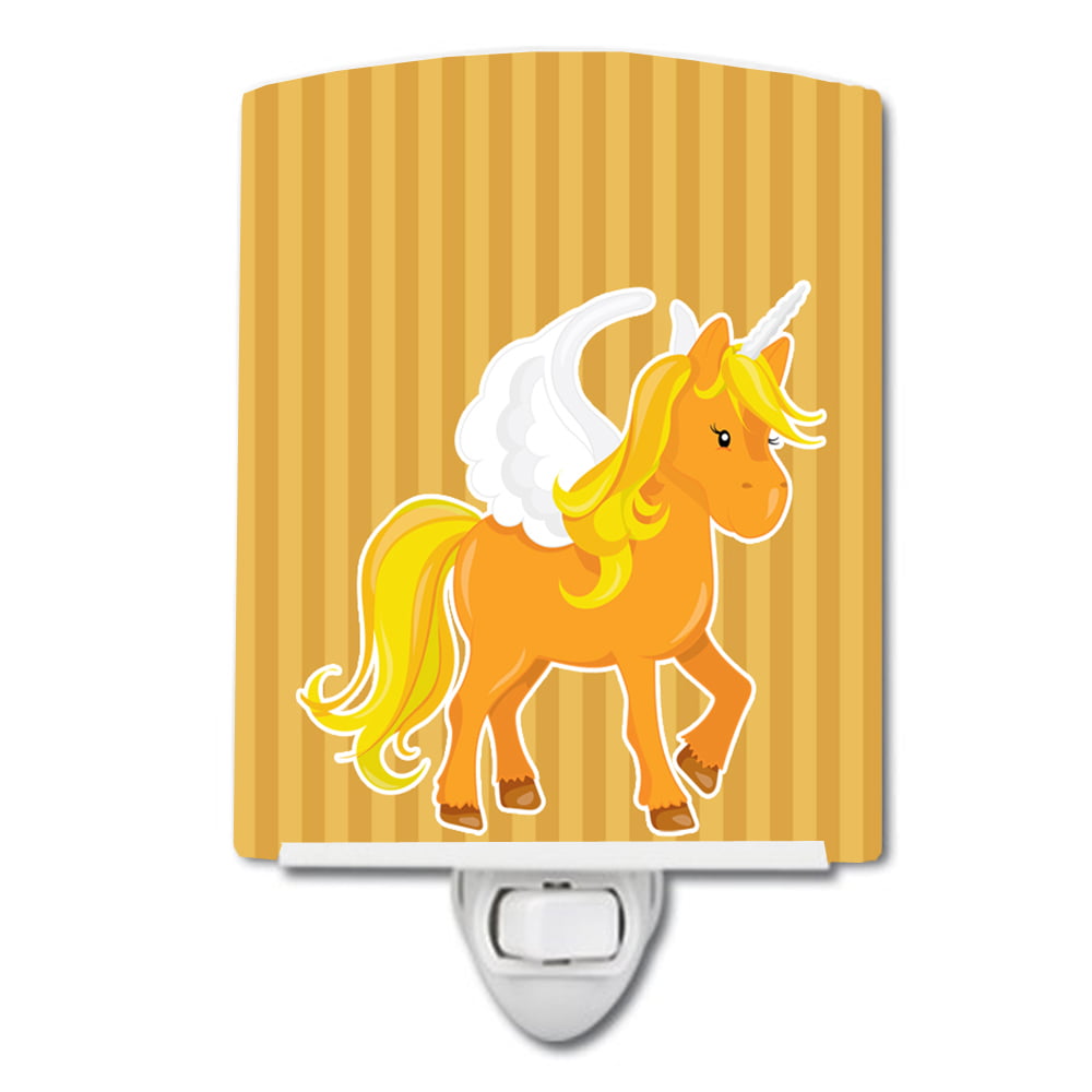 BB9092CNL Unicorn Orange Stripes Ceramic Night Light