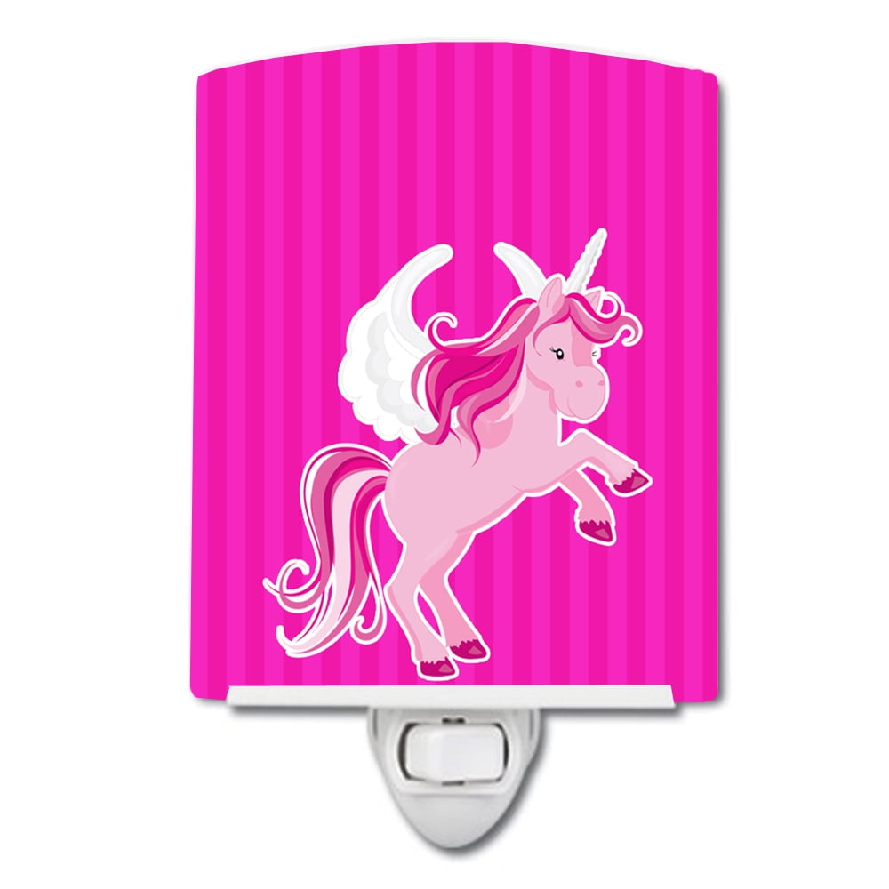 Unicorn Pink Stripes No.2 Ceramic Night Light
