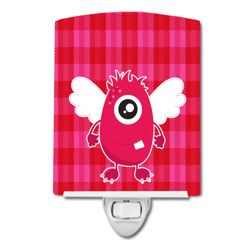 Monster Angel on Plaid No.2 Ceramic Night Light