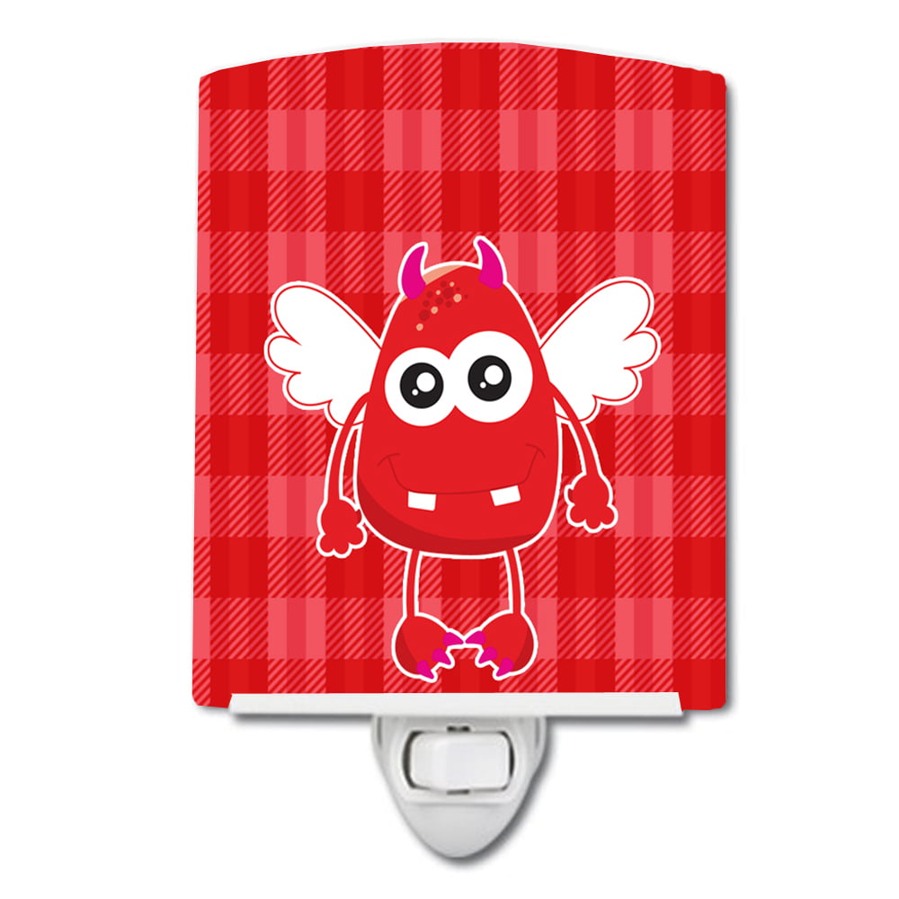 Cupid Monster Angel on Plaid No.4 Ceramic Night Light