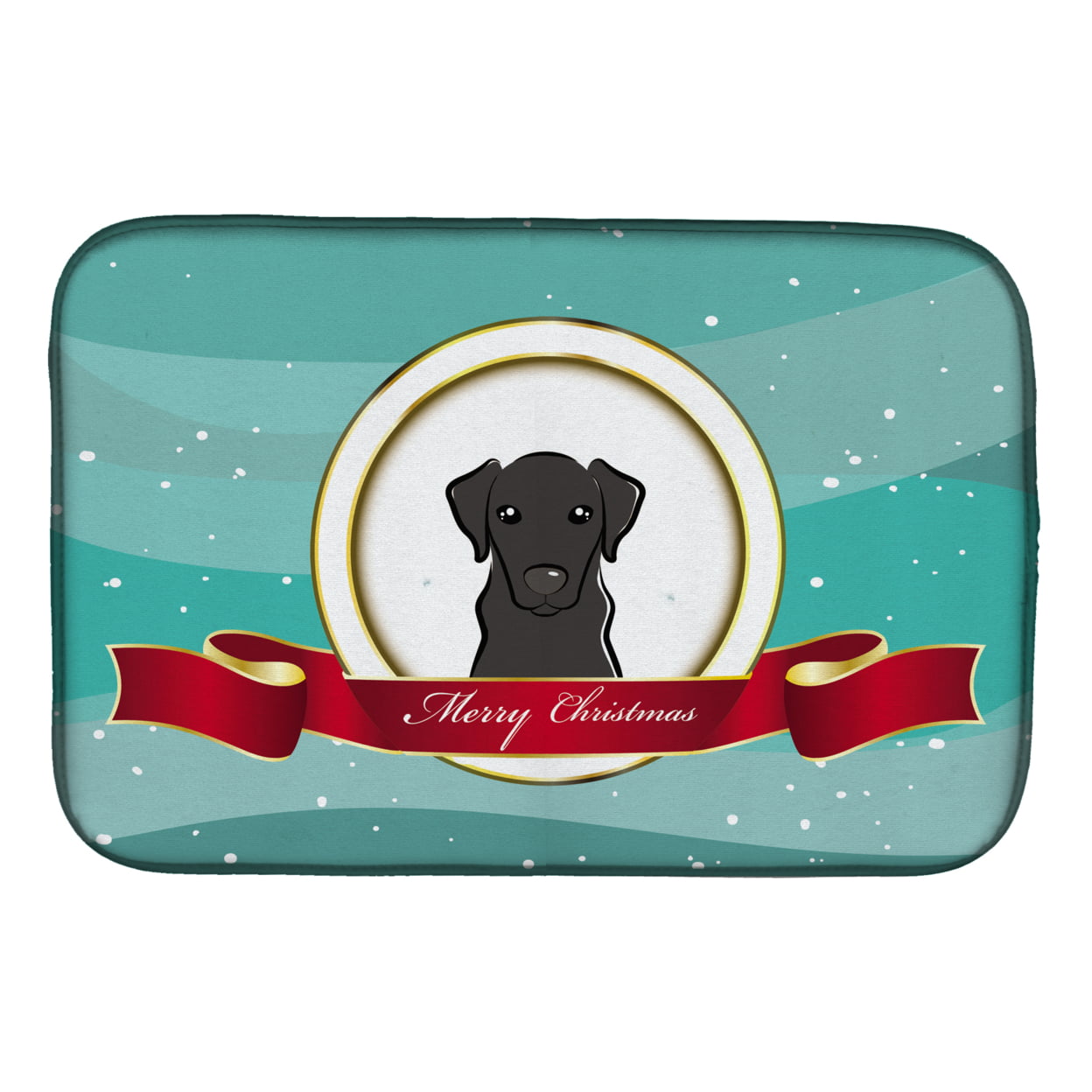 BB1545DDM Black Labrador Merry Christmas Dish Drying Mat