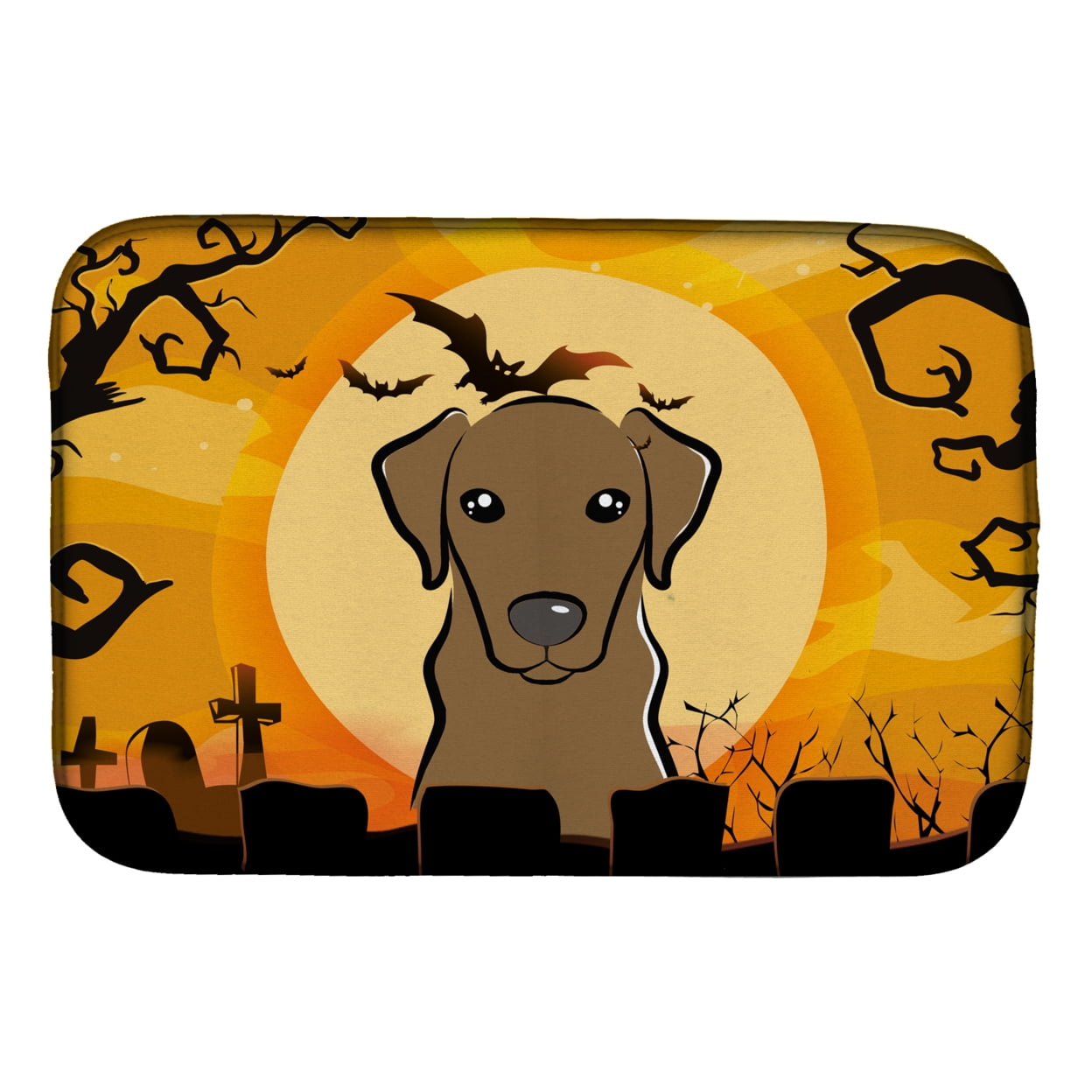 BB1792DDM Halloween Chocolate Labrador Dish Drying Mat
