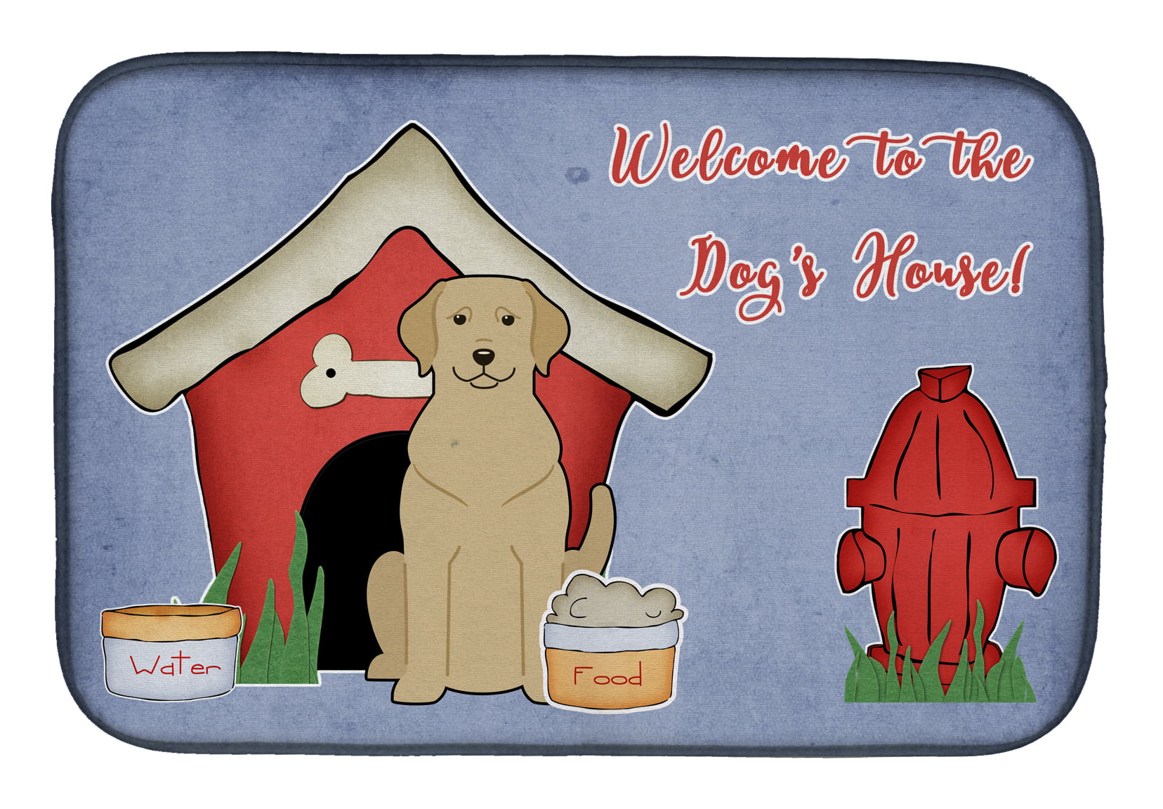 Dog House Collection Yellow Labrador Dish Drying Mat