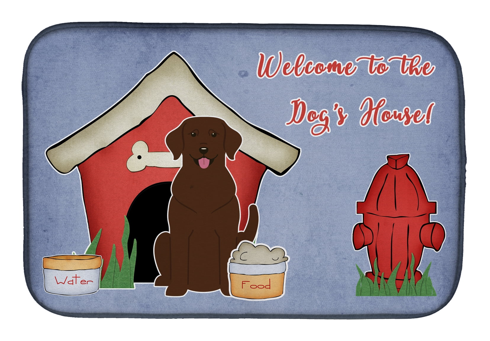 Dog House Collection Chocolate Labrador Dish Drying Mat