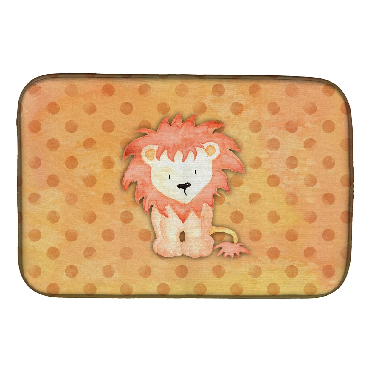Polkadot Lion Watercolor Dish Drying Mat