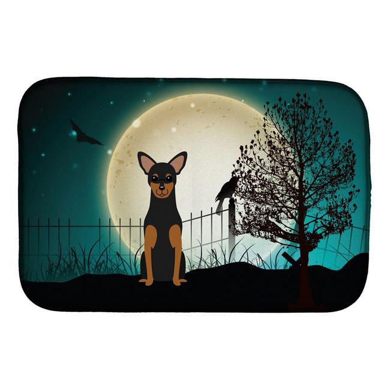 Halloween Scary Manchester Terrier Dish Drying Mat
