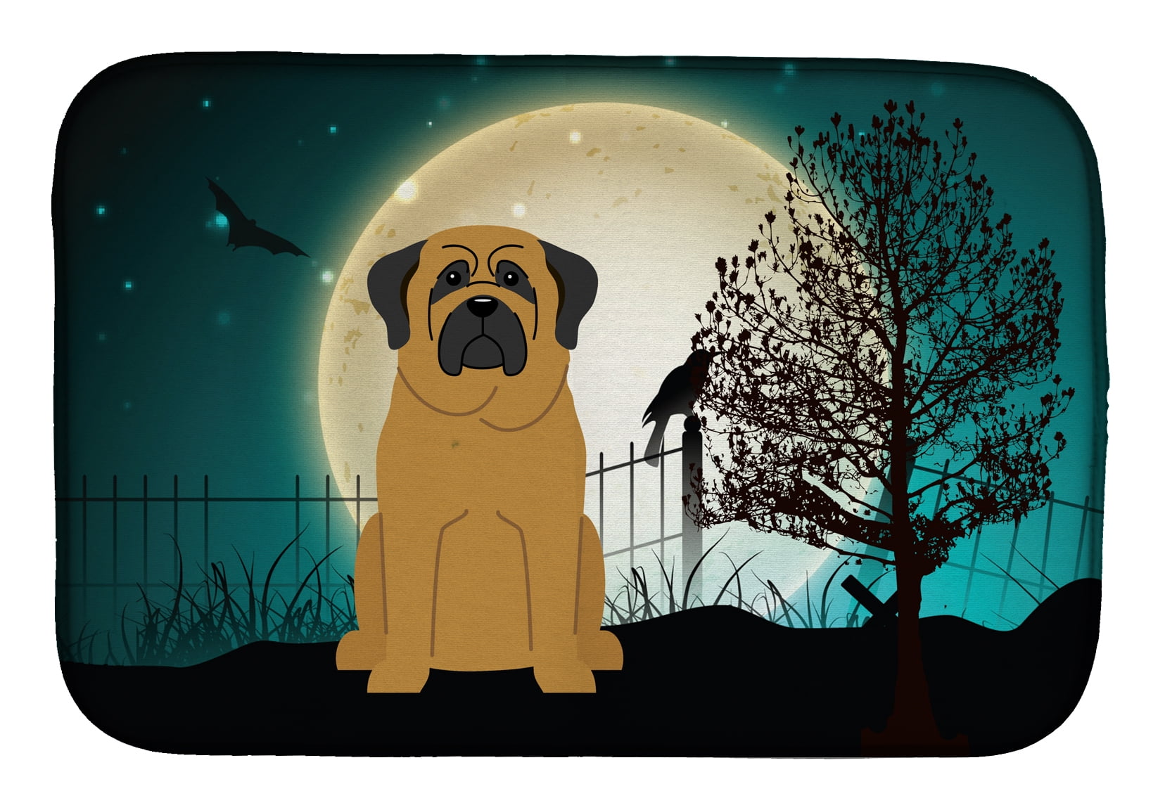 Halloween Scary Mastiff Dish Drying Mat
