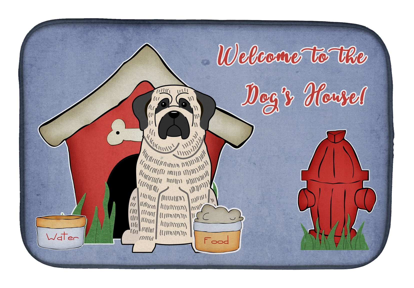 Dog House Collection Mastiff Brindle White Dish Drying Mat