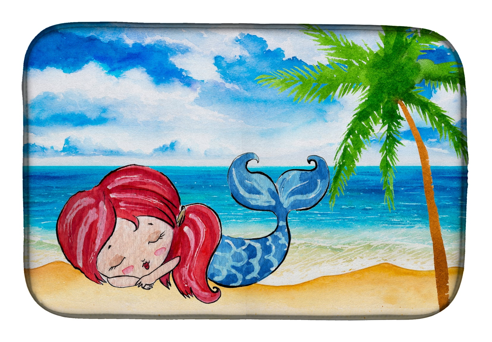 BB8513DDM Mermaid on the Beach Dish Drying Mat
