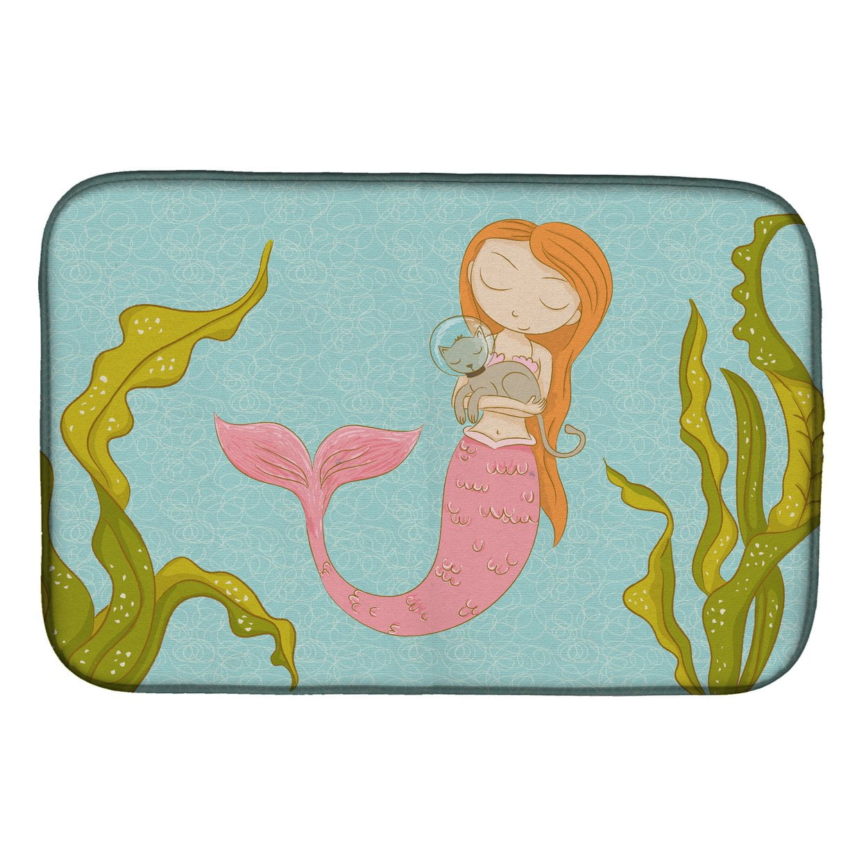 BB8540DDM Mermaid & Cat Underwater Dish Drying Mat
