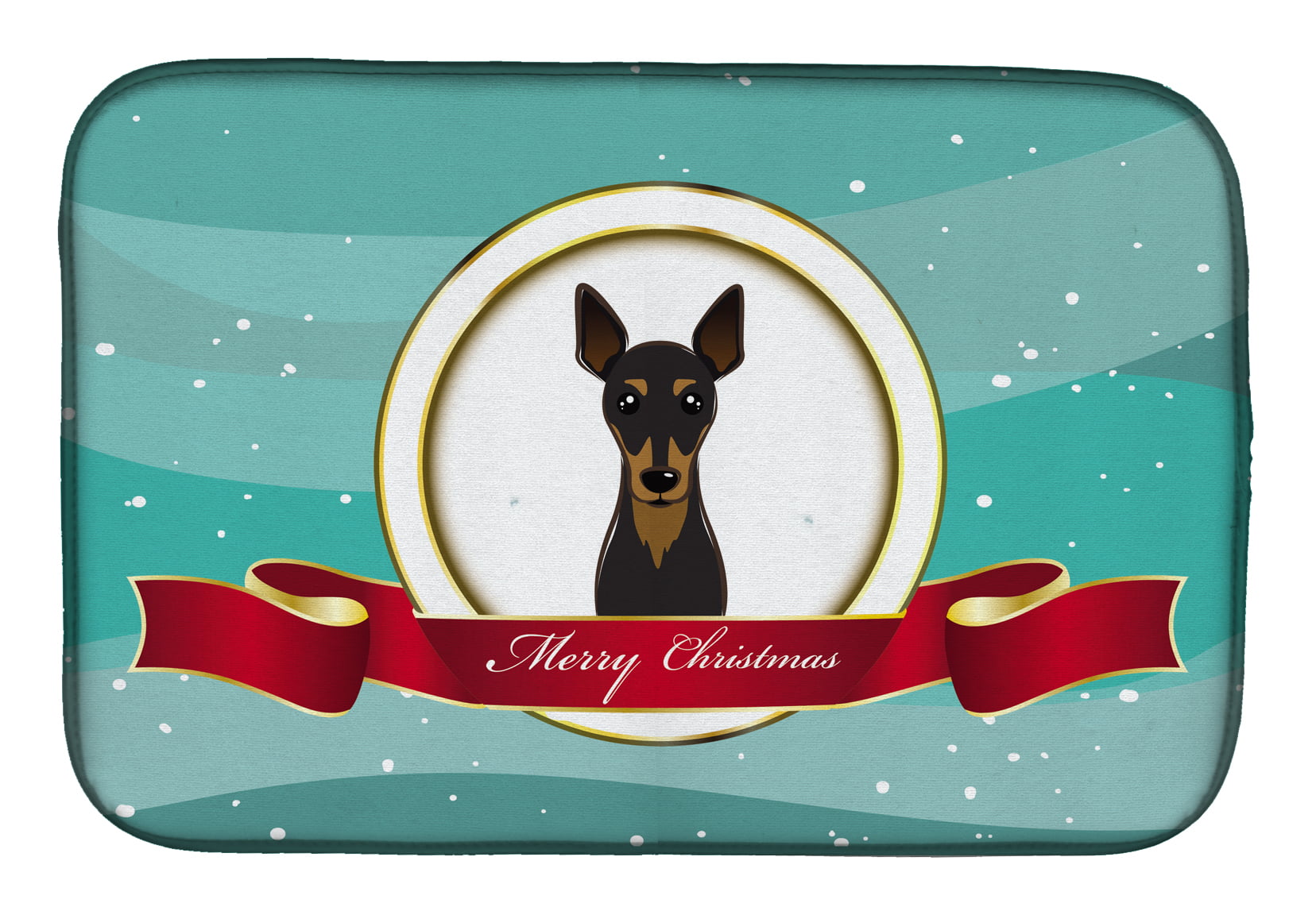 Min Pin Merry Christmas Dish Drying Mat