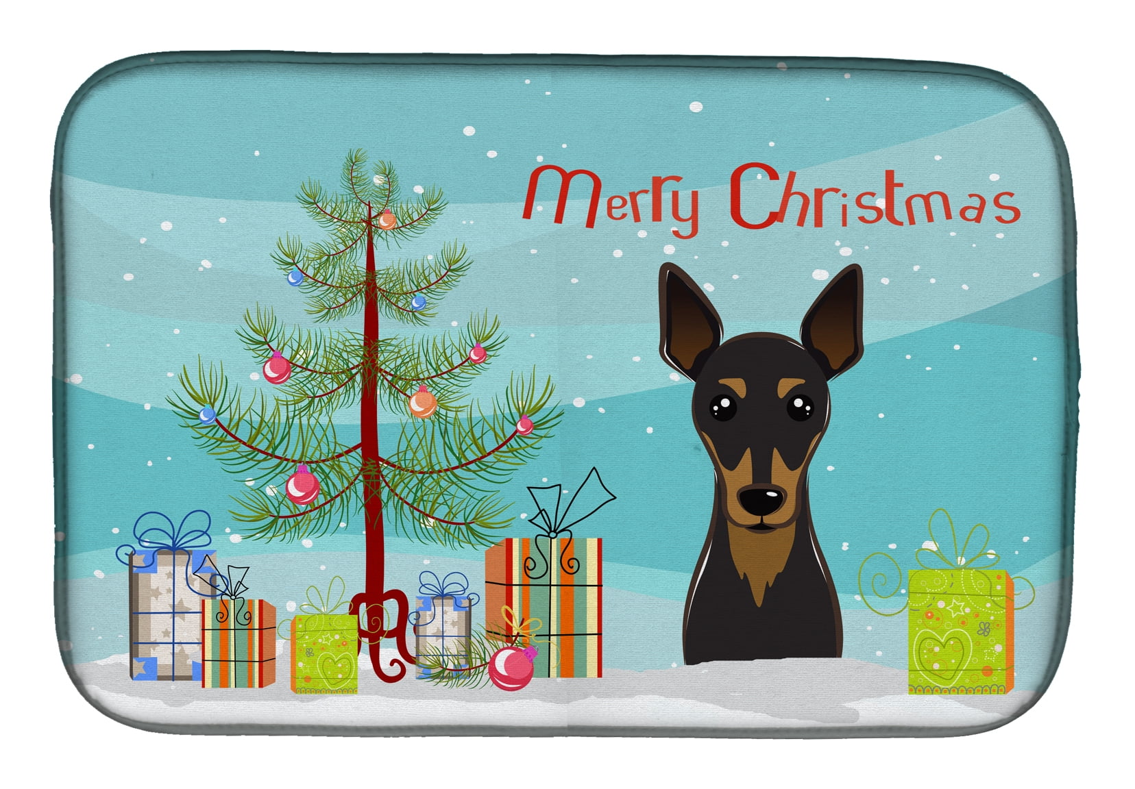 Christmas Tree & Min Pin Dish Drying Mat