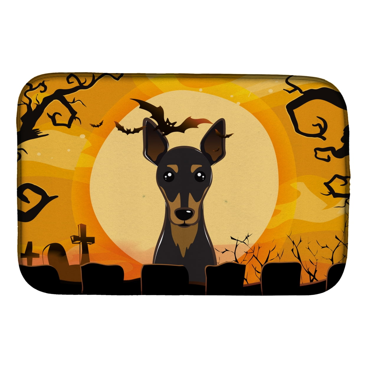 BB1798DDM Halloween Min Pin Dish Drying Mat