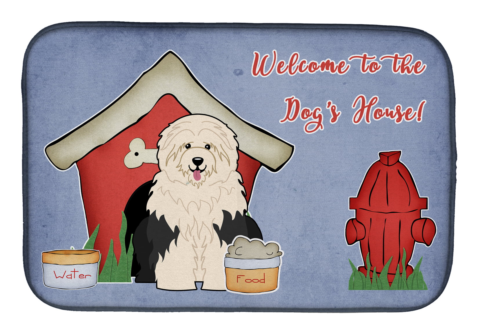 BB2850DDM Dog House Collection Old English Sheepdog Dish Drying Mat