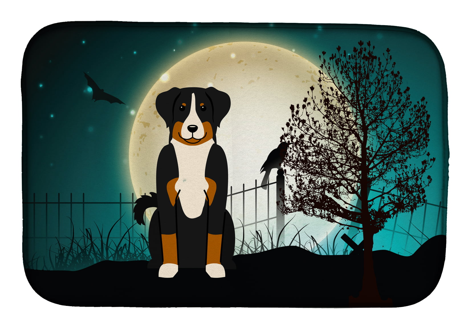 Halloween Scary Appenzeller Sennenhund Dish Drying Mat