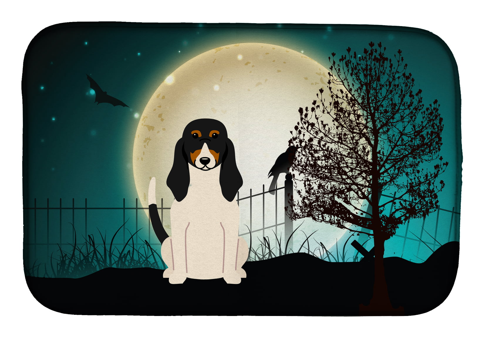 Halloween Scary Swiss Hound Dish Drying Mat