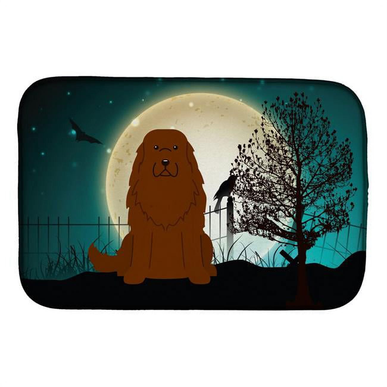 Halloween Scary Caucasian Shepherd Dog Dish Drying Mat