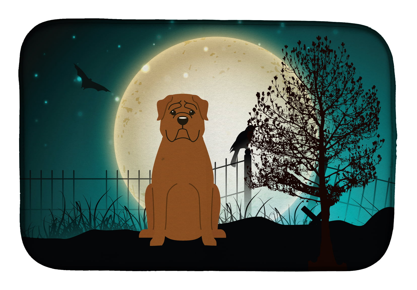Halloween Scary Dogue De Bourdeaux Dish Drying Mat