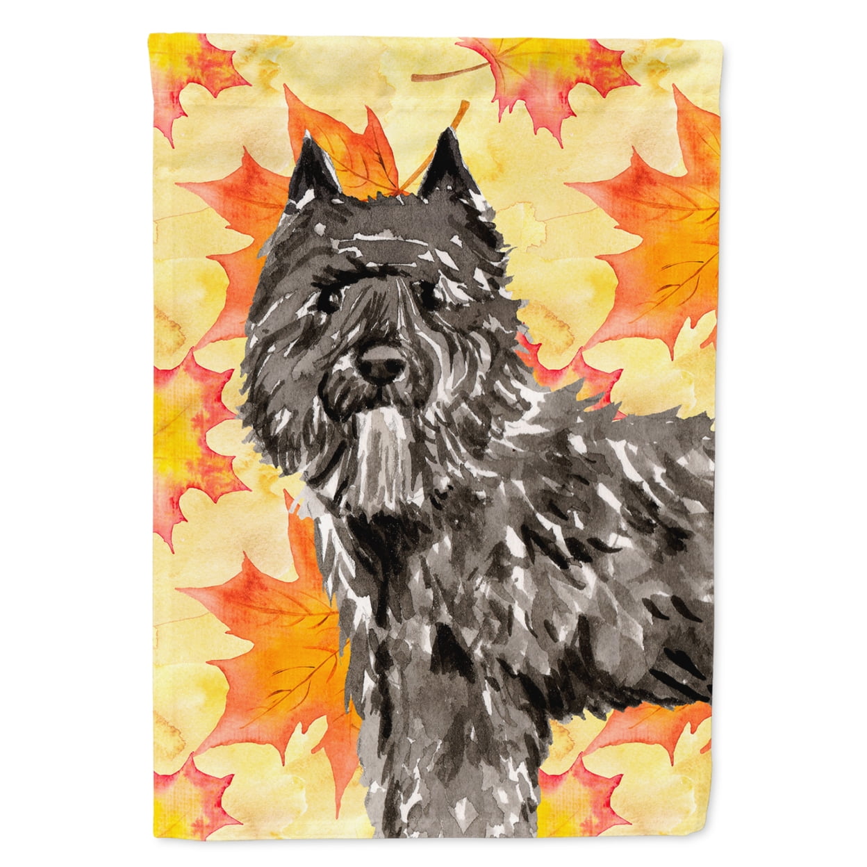Fall Leaves Bouvier Des Flandres Garden Size Flag