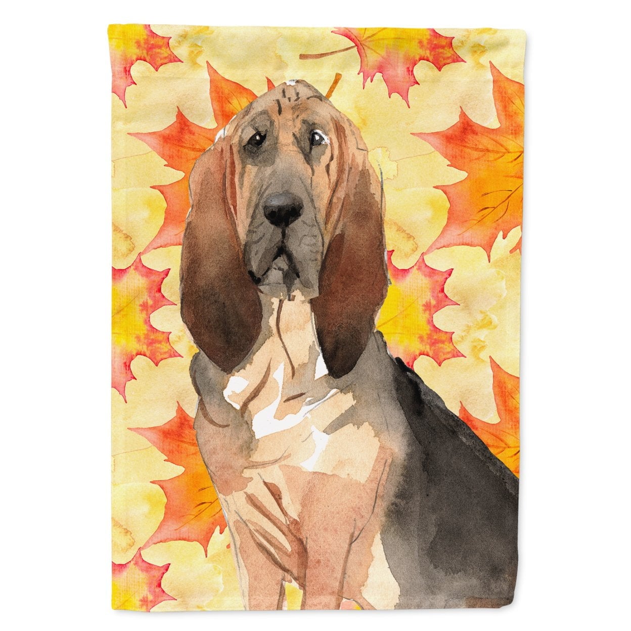 Fall Leaves Bloodhound Garden Size Flag