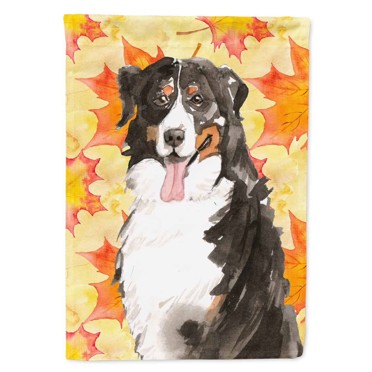 Fall Leaves Bernese Mountain Dog Garden Size Flag