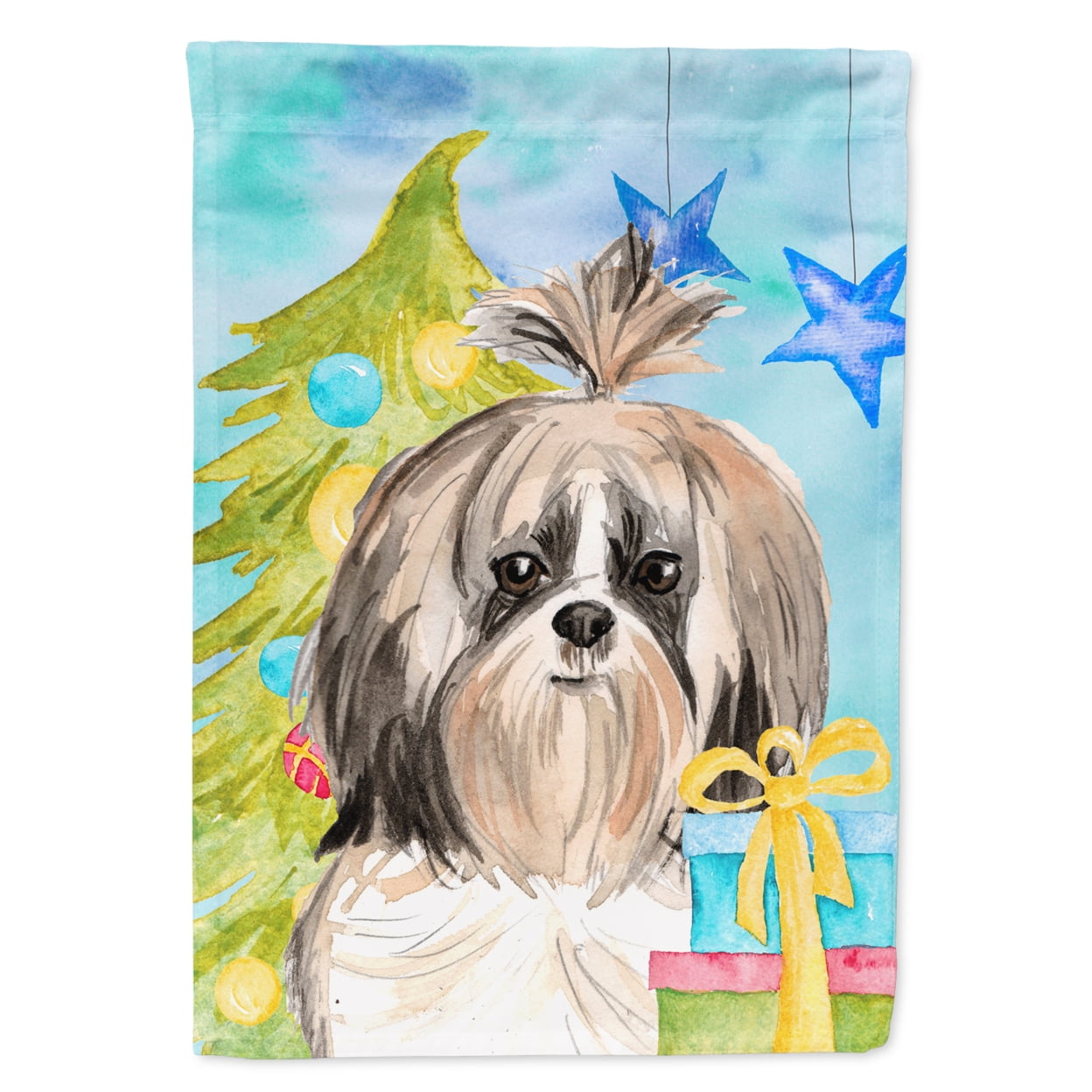 Christmas Tree Shih Tzu Garden Size Flag