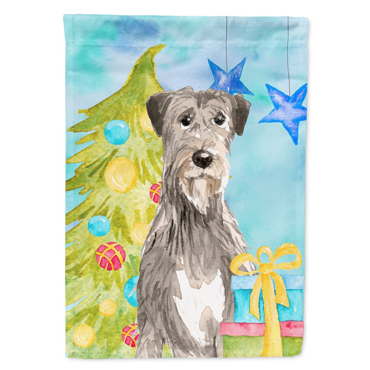Christmas Tree Irish Wolfhound Garden Size Flag