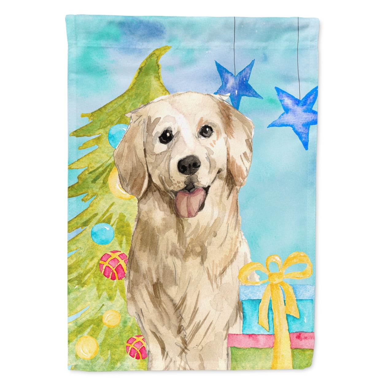 Christmas Tree Golden Retriever Garden Size Flag
