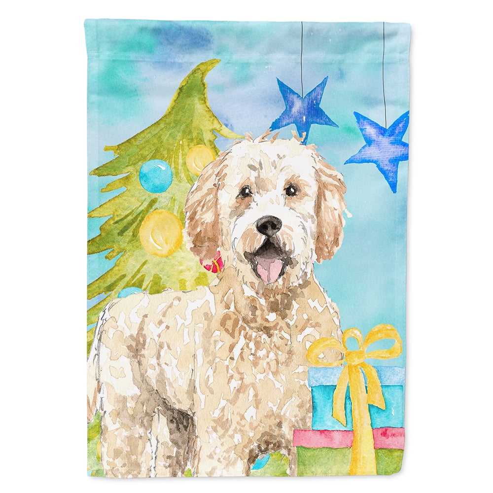 Christmas Tree Goldendoodle Garden Size Flag