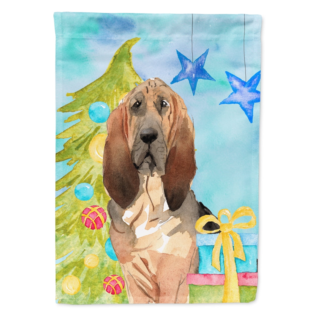 Christmas Tree Bloodhound Garden Size Flag