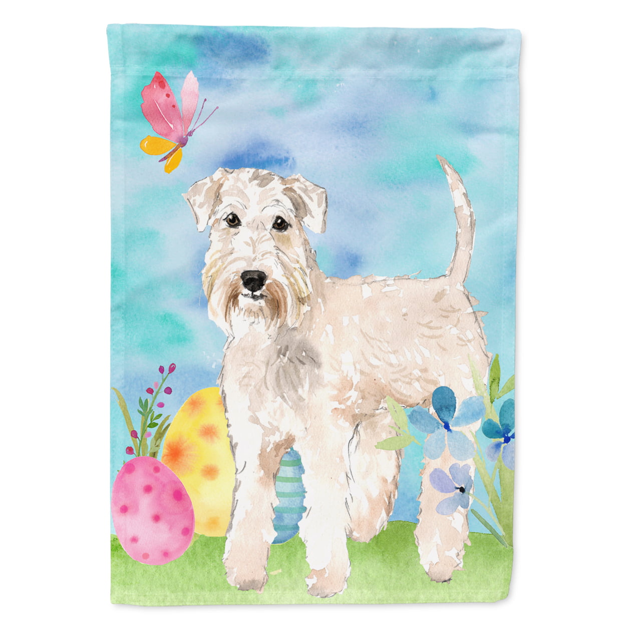 Easter Eggs Wheaten Terrier Garden Size Flag