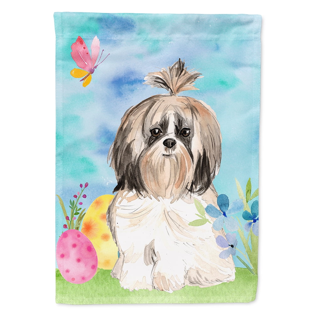 CK1900GF Easter Eggs Shih Tzu Garden Size Flag