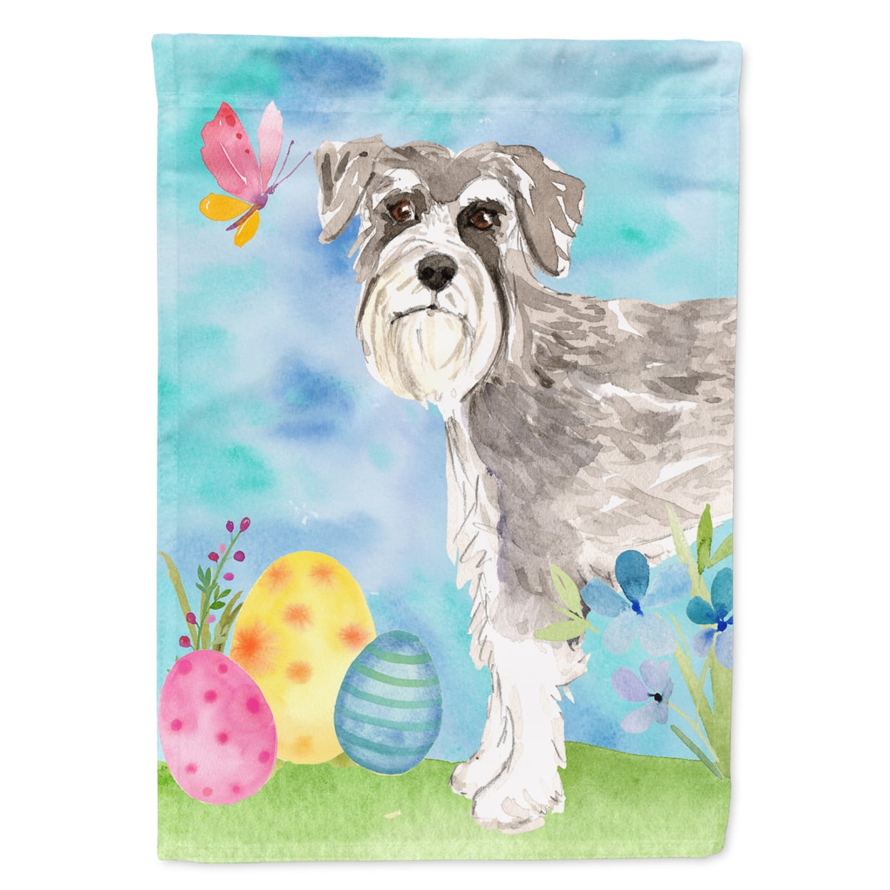 Easter Eggs Schnauzer No.1 Garden Size Flag