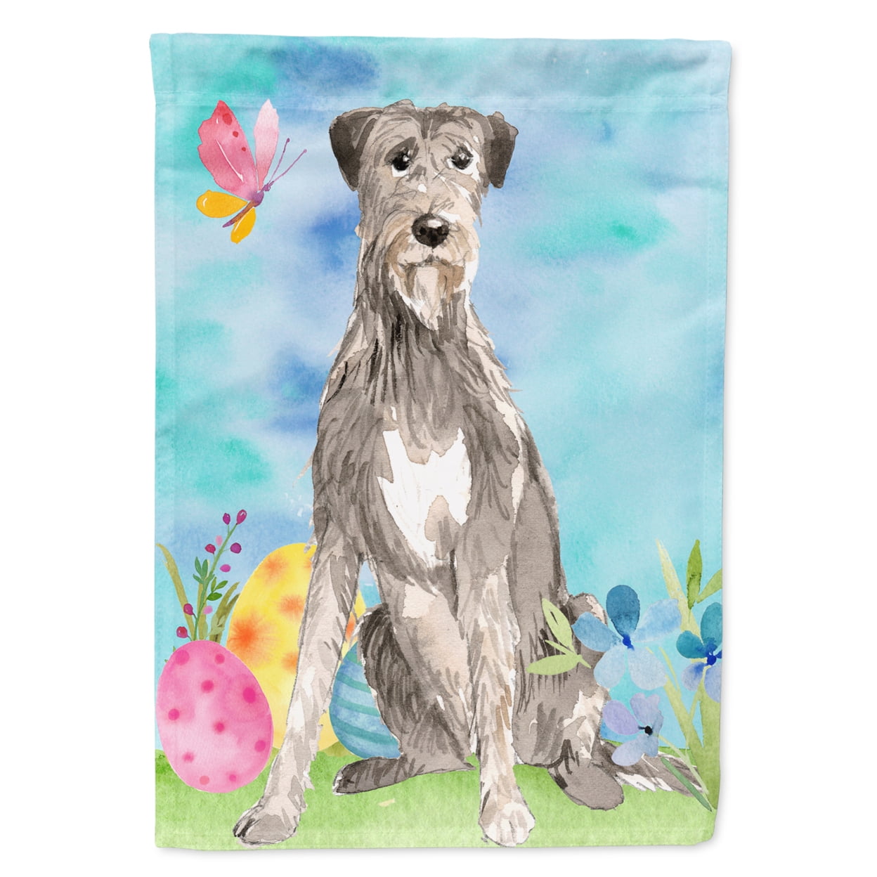 Easter Eggs Irish Wolfhound Garden Size Flag