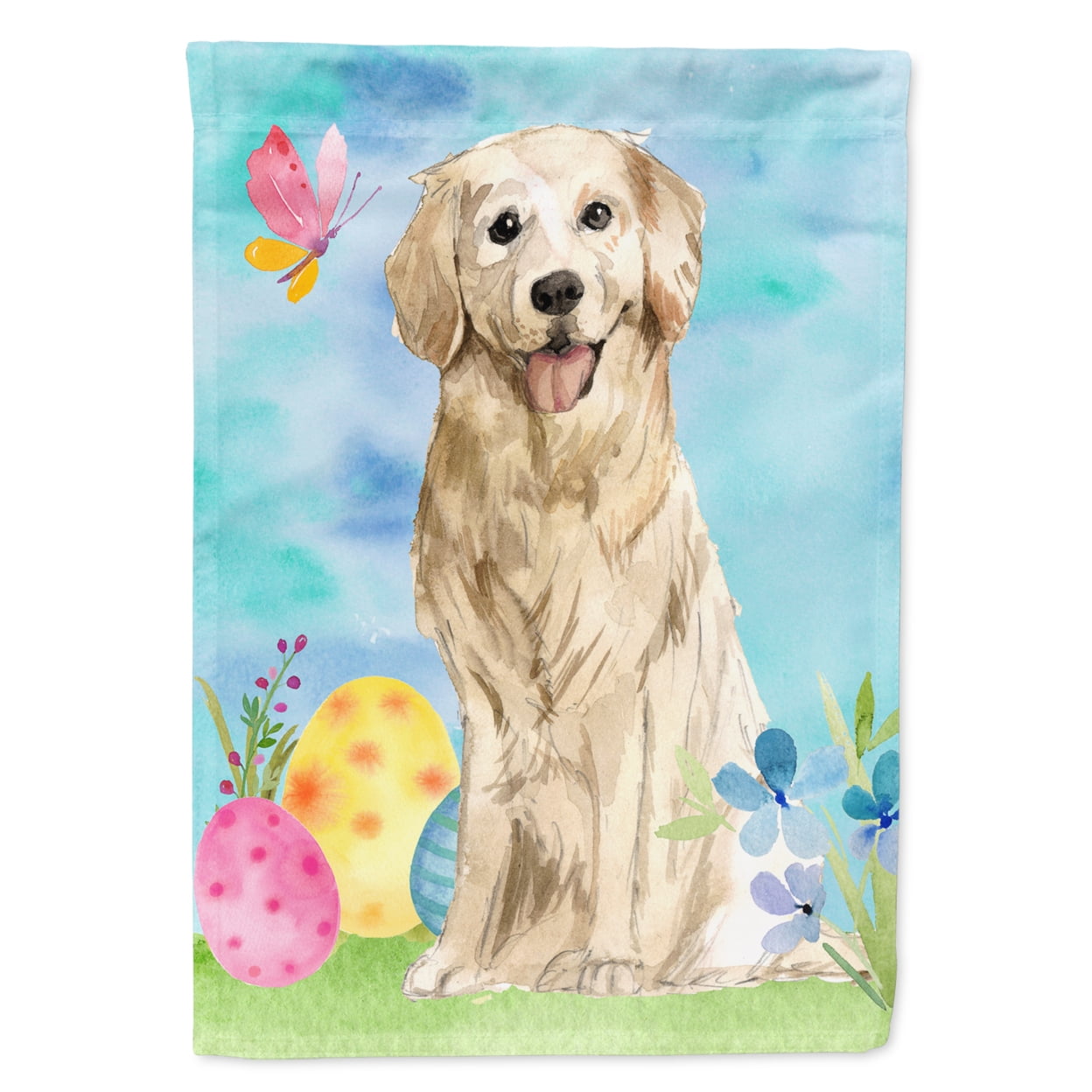 Easter Eggs Golden Retriever Garden Size Flag