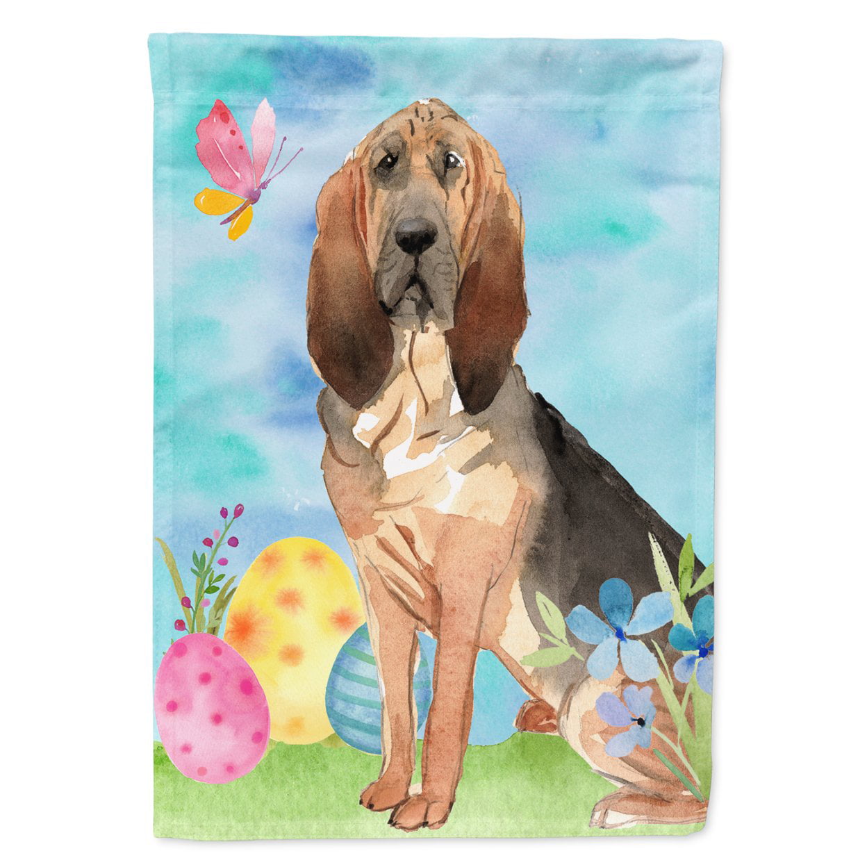 CK1924GF Easter Eggs Bloodhound Garden Size Flag