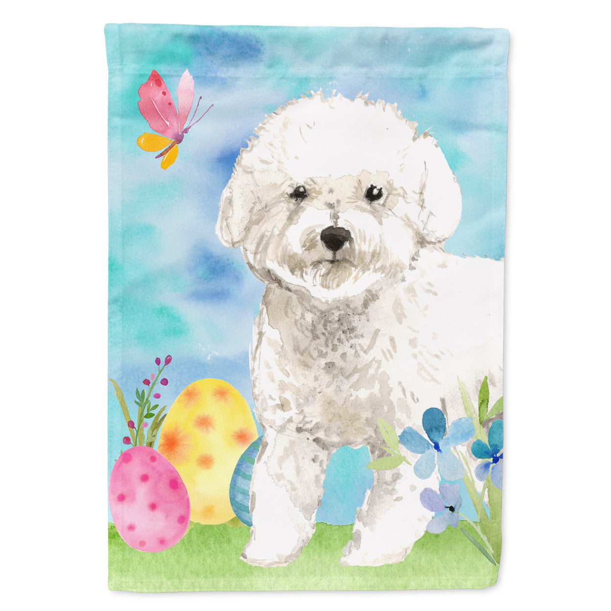 CK1925GF Easter Eggs Bichon Frise Garden Size Flag