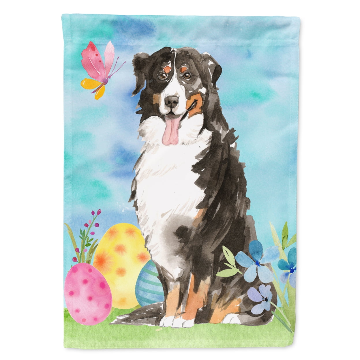 Easter Eggs Bernese Mountain Dog Garden Size Flag