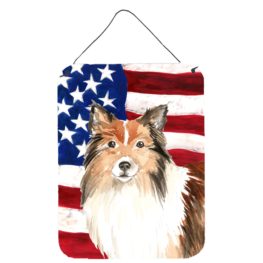 Patriotic USA Sheltie Wall or Door Hanging Prints