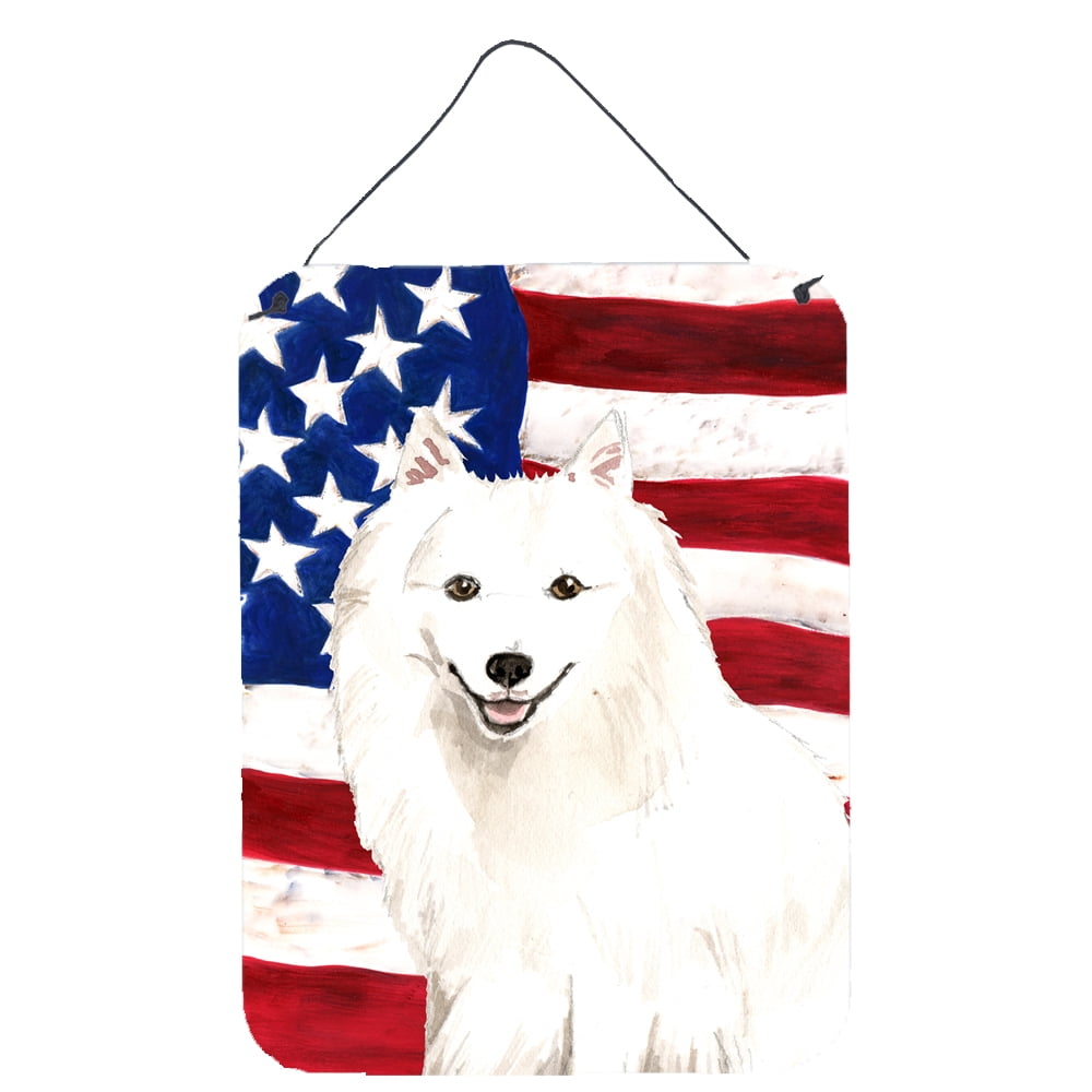 Patriotic USA Japanese Spitz Wall or Door Hanging Prints