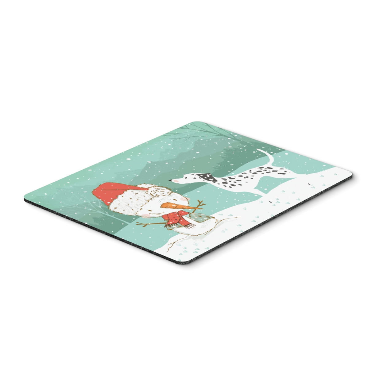 Dalmatian & Snowman Christmas Mouse Pad, Hot Pad or Trivet