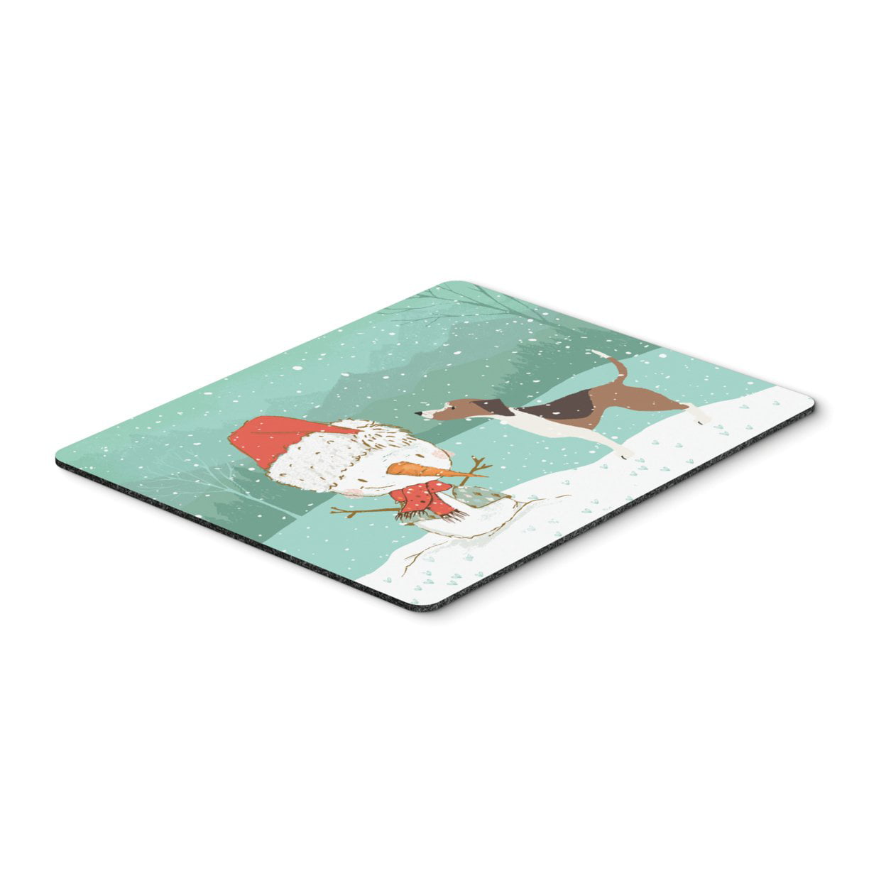Beagle Snowman Christmas Mouse Pad, Hot Pad or Trivet