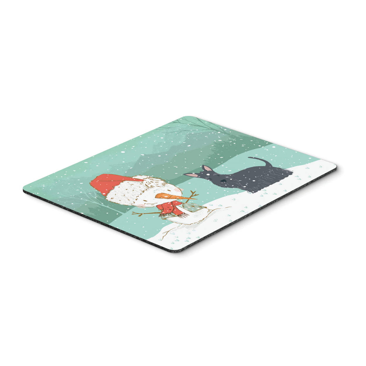 Scottish Terrier Snowman Christmas Mouse Pad, Hot Pad or Trivet