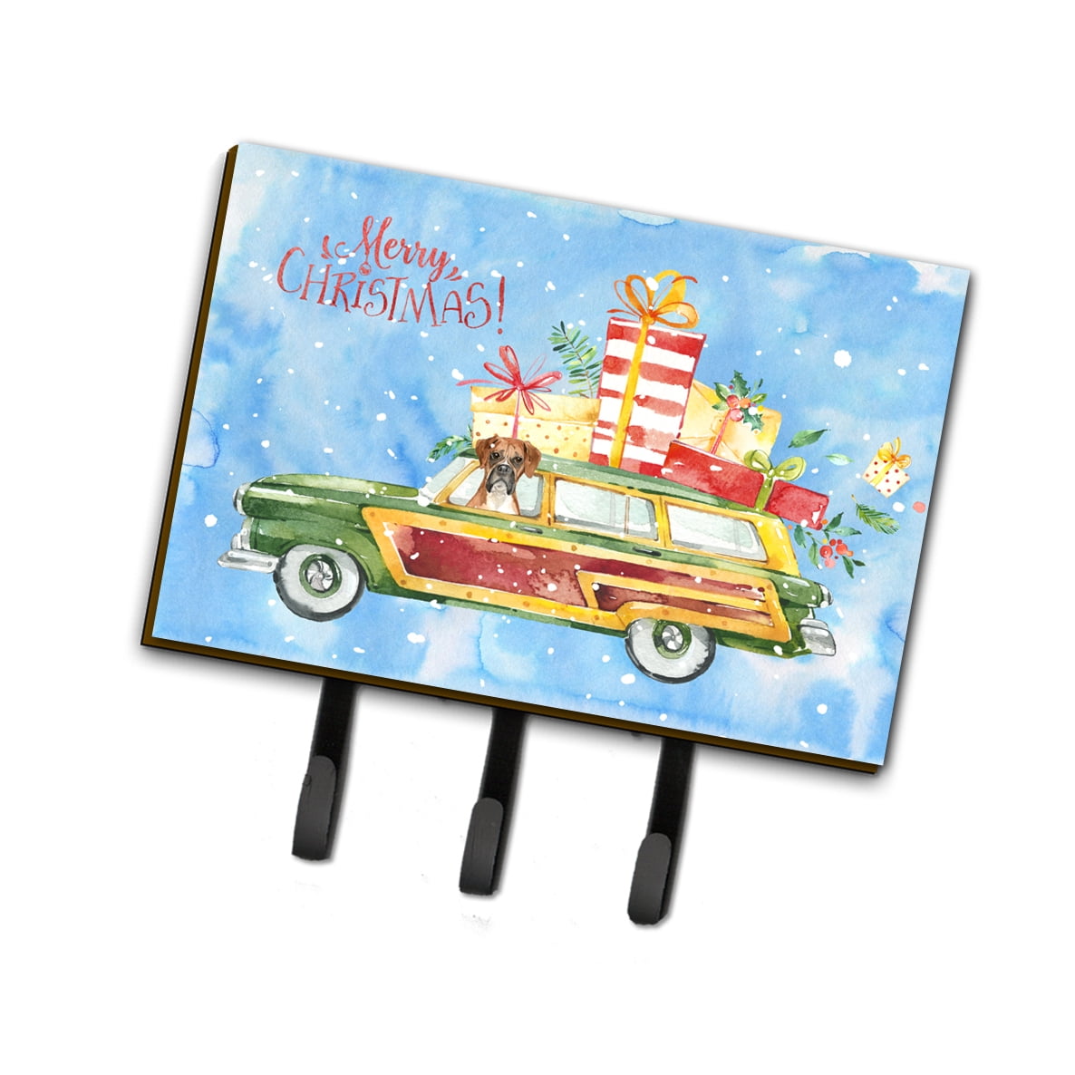 Merry Christmas Boxer Leash or Key Holder