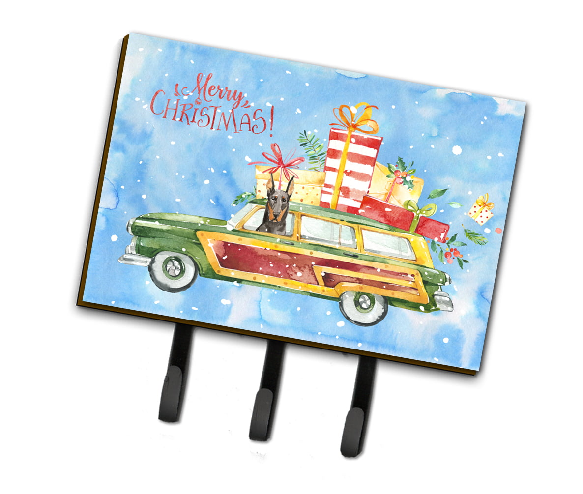 Merry Christmas Doberman Pinscher Leash or Key Holder