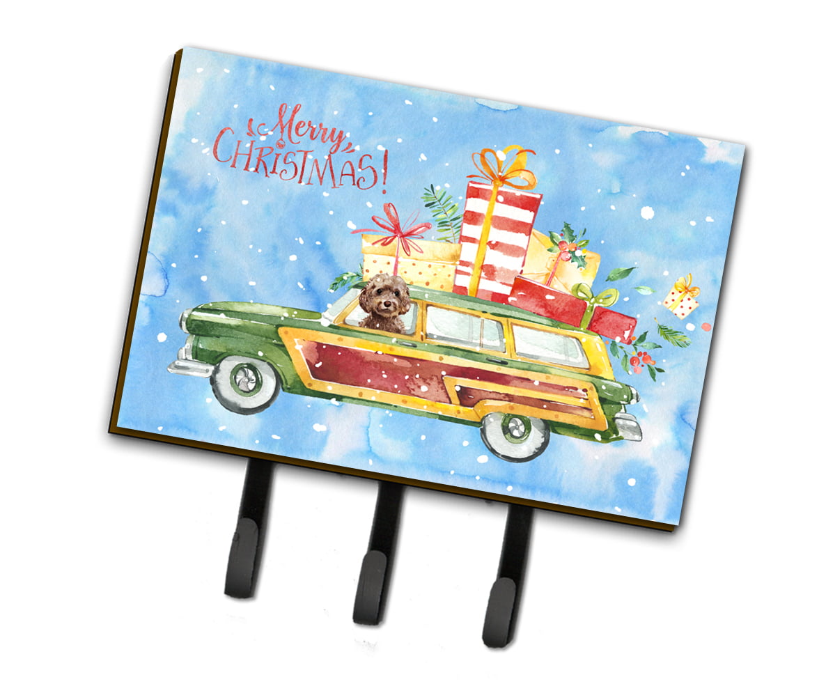 CK2446TH68 Merry Christmas Brown Cockapoo Leash or Key Holder