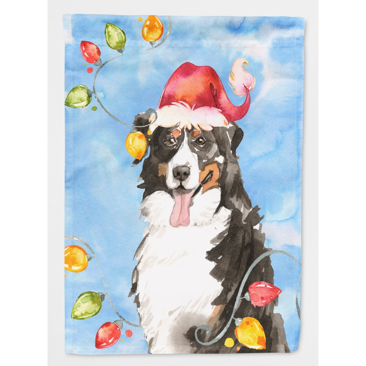 Christmas Lights Bernese Mountain Dog Flag Canvas House Size