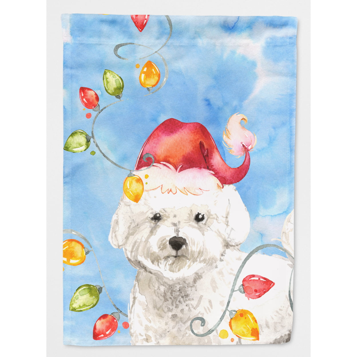 Christmas Lights Bichon Frise Flag Canvas House Size