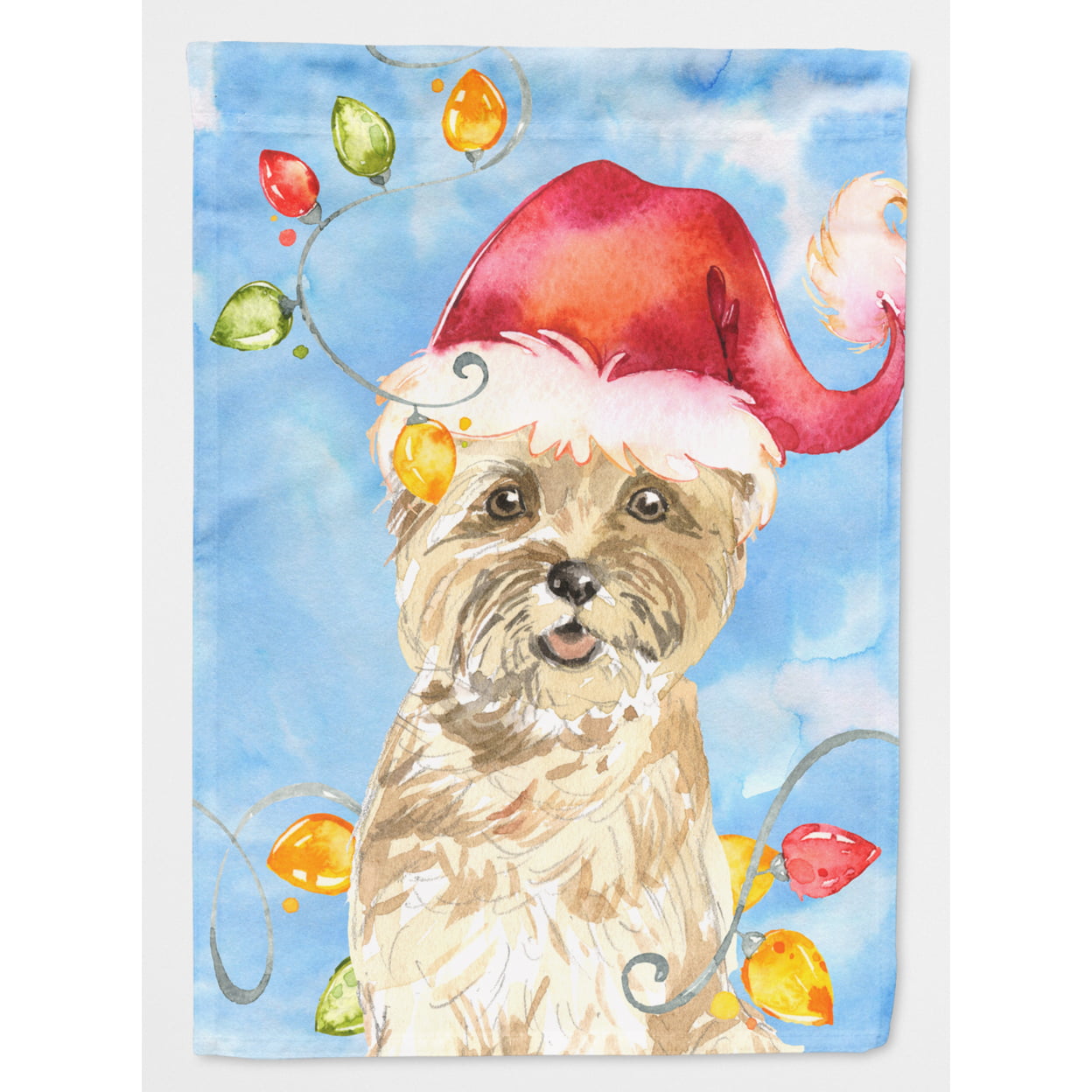 Christmas Lights Cairn Terrier Flag Canvas House Size