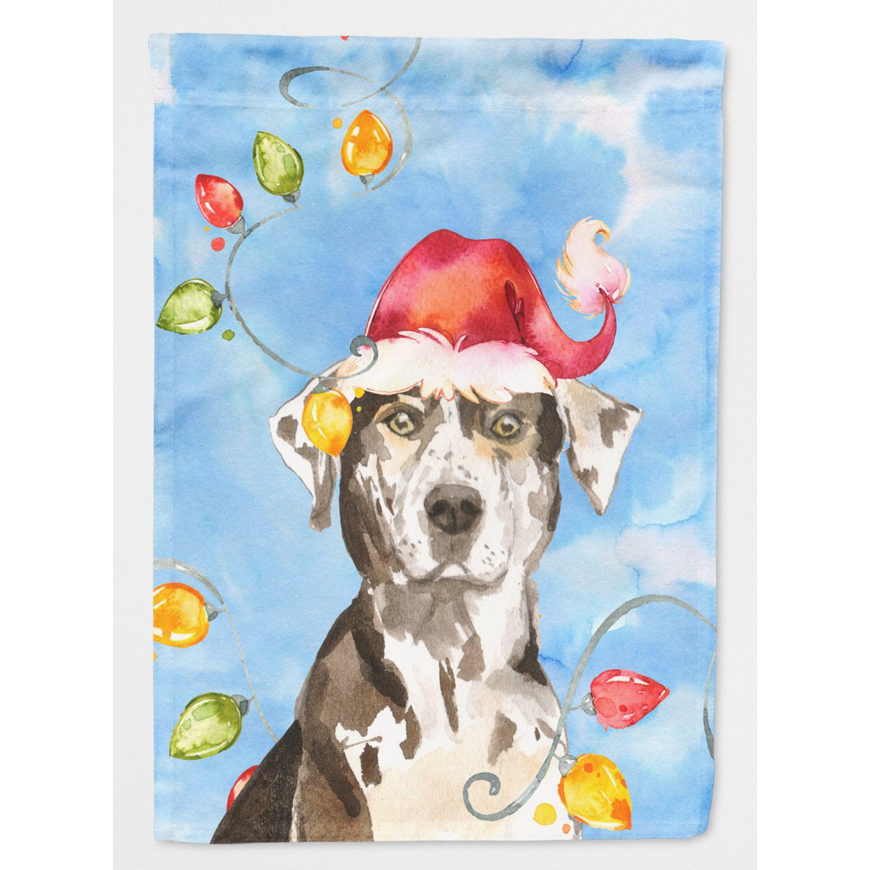 Christmas Lights Catahoula Leopard Dog Flag Canvas House Size